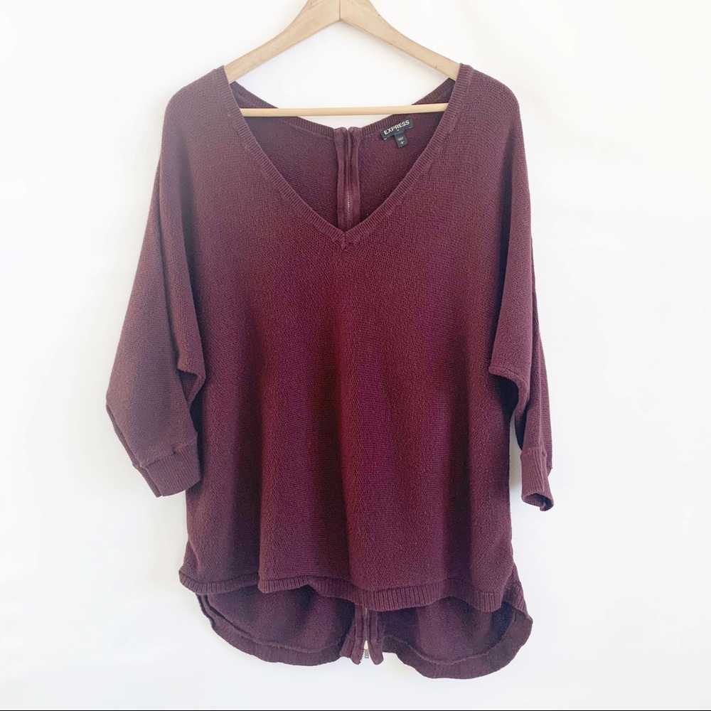 Express High-low Burgundy Sweater Size Large.